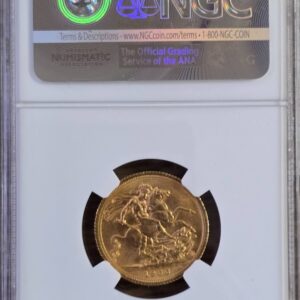 1966 Gold Sovereign Coin featuring the first portrait of Queen Elizabeth II on the Obverse. St George and the Dragon on the Reverse.