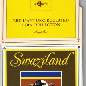 1986 Swaziland Brilliant Uncirculated Six Coin Set The obverse side of the coins feature king Mswati III. All coins are in stock.