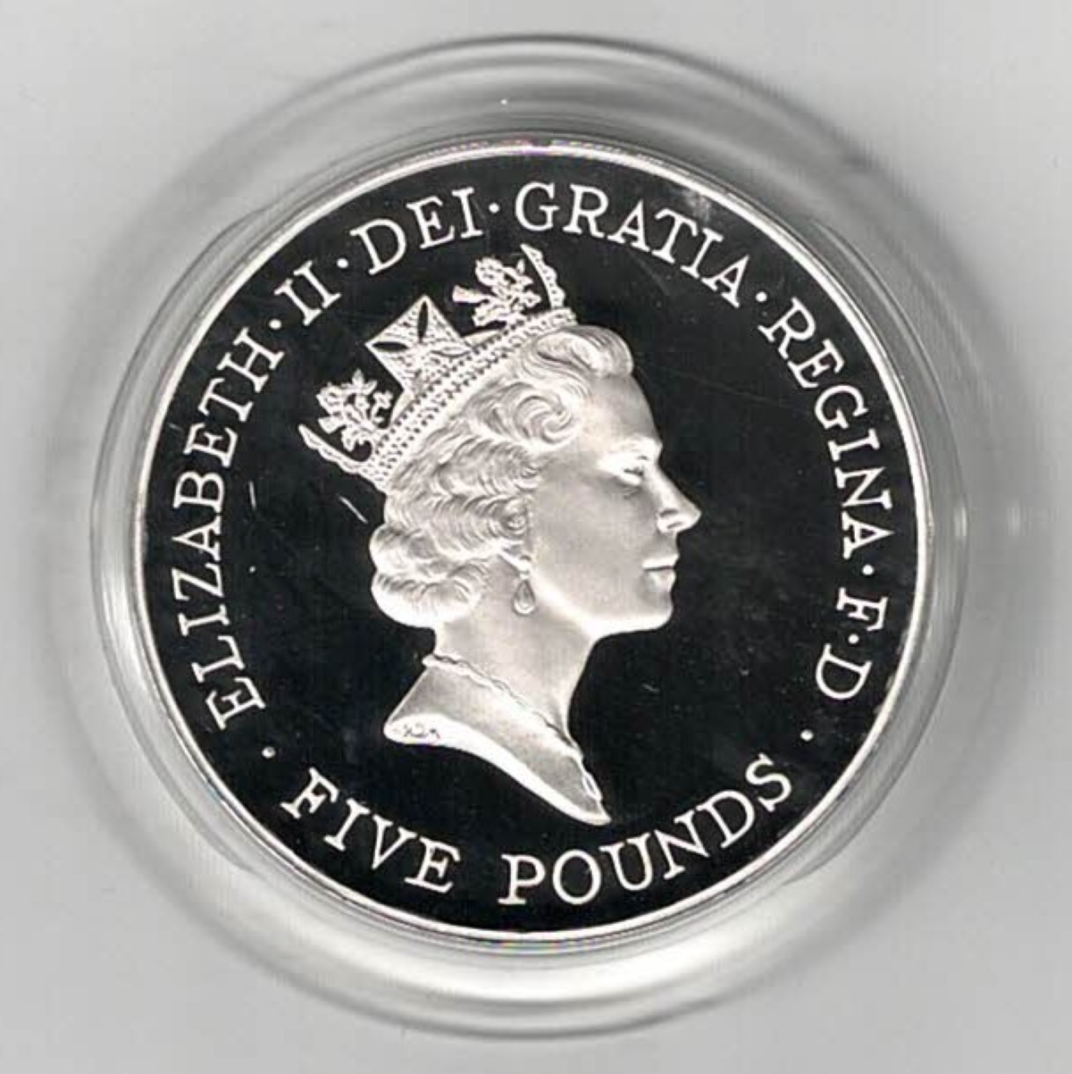 1996 Five Pound Silver Proof Queen's 70th Birthday - Image 2