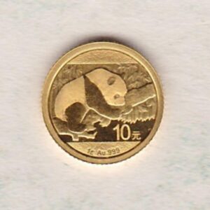 2016 China Gold One Gram Panda Coin. The Gold Twentieth Ounce Panda coin was struck in 999 Fine Gold and weighs approx. 1 gram.