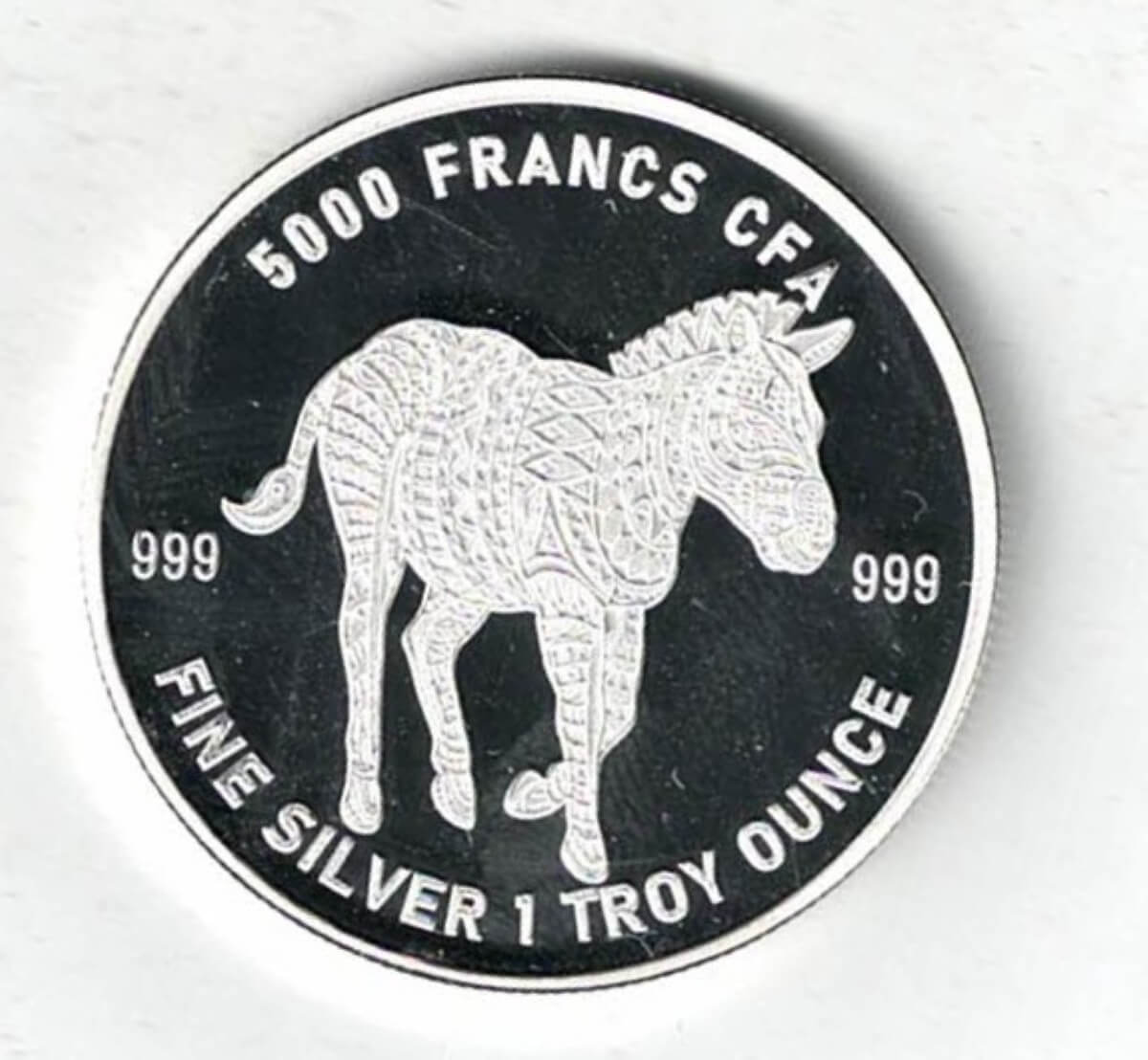 2022 Chad Silver One Ounce Zebra Coin. The coin contains one ounce of 999 fine silver . All of our silver coins are in stock.