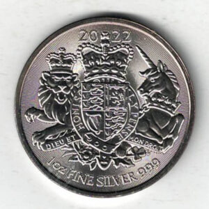 2022 Silver Royal Arms One Ounce Coin. The coin contains one ounce of 999 fine silver. All of our silver coins are in stock.