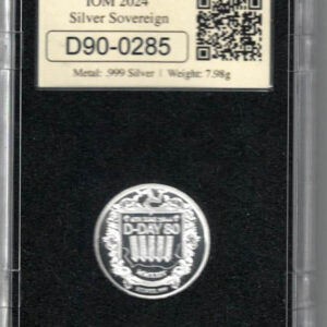 2024 Isle Of Man D-Day Silver Proof DateStamp Sovereign Coin. The obverse features the portrait of Charles III facing left. All coins are in stock.