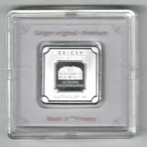 Cased Geiger Edelmetalle Ten Gram Square Silver Bar. All of our silver bars have been pre-owned and are in stock. You are buying one silver bar.