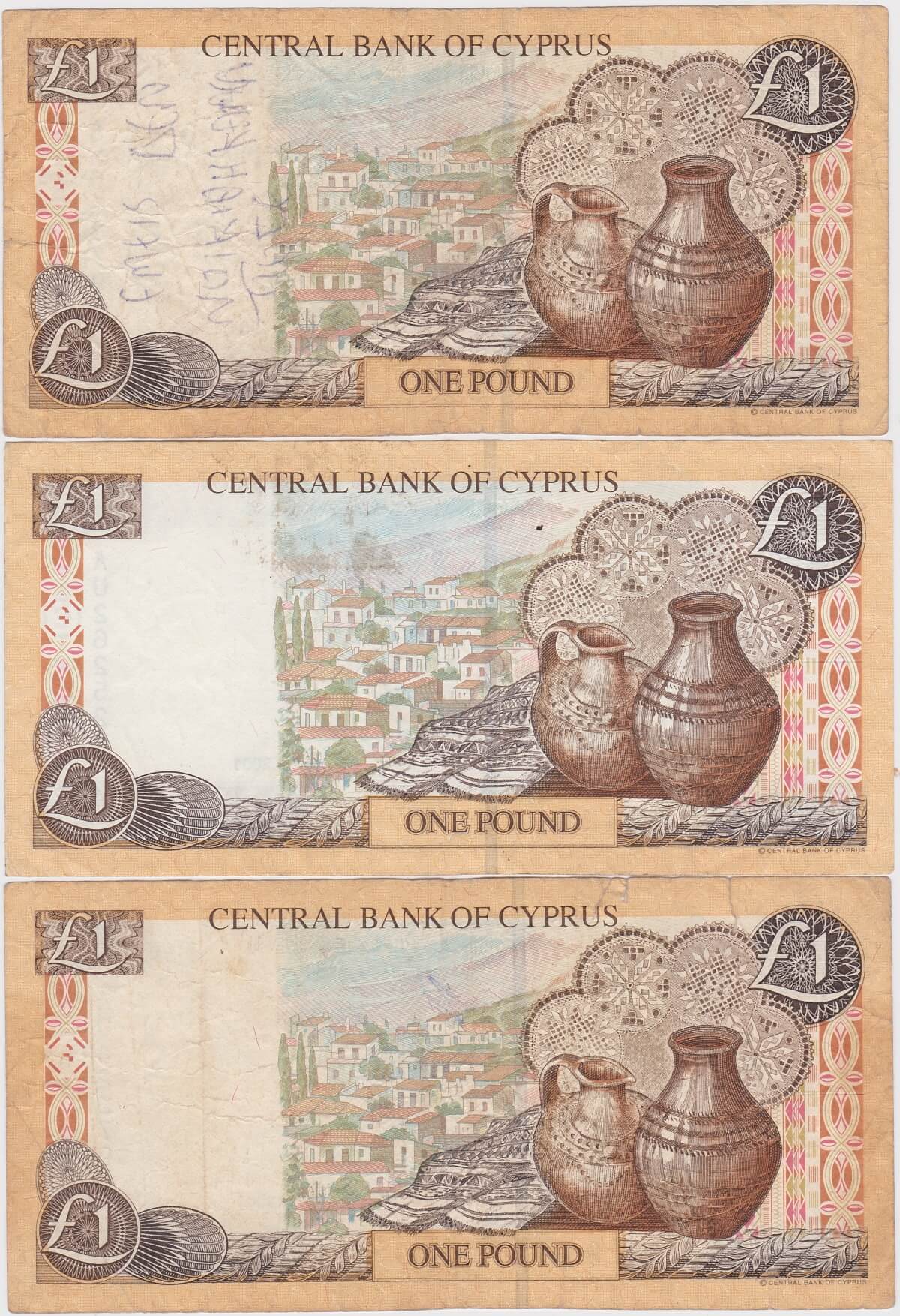Nine P60c Cyprus One Pound Banknotes - Image 5