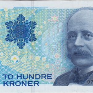 P48a Norway Two Hundred Kroner Banknote. This two hundred kroner banknote was issued in 1994, with Prefix / Serial Number 4313512206.
