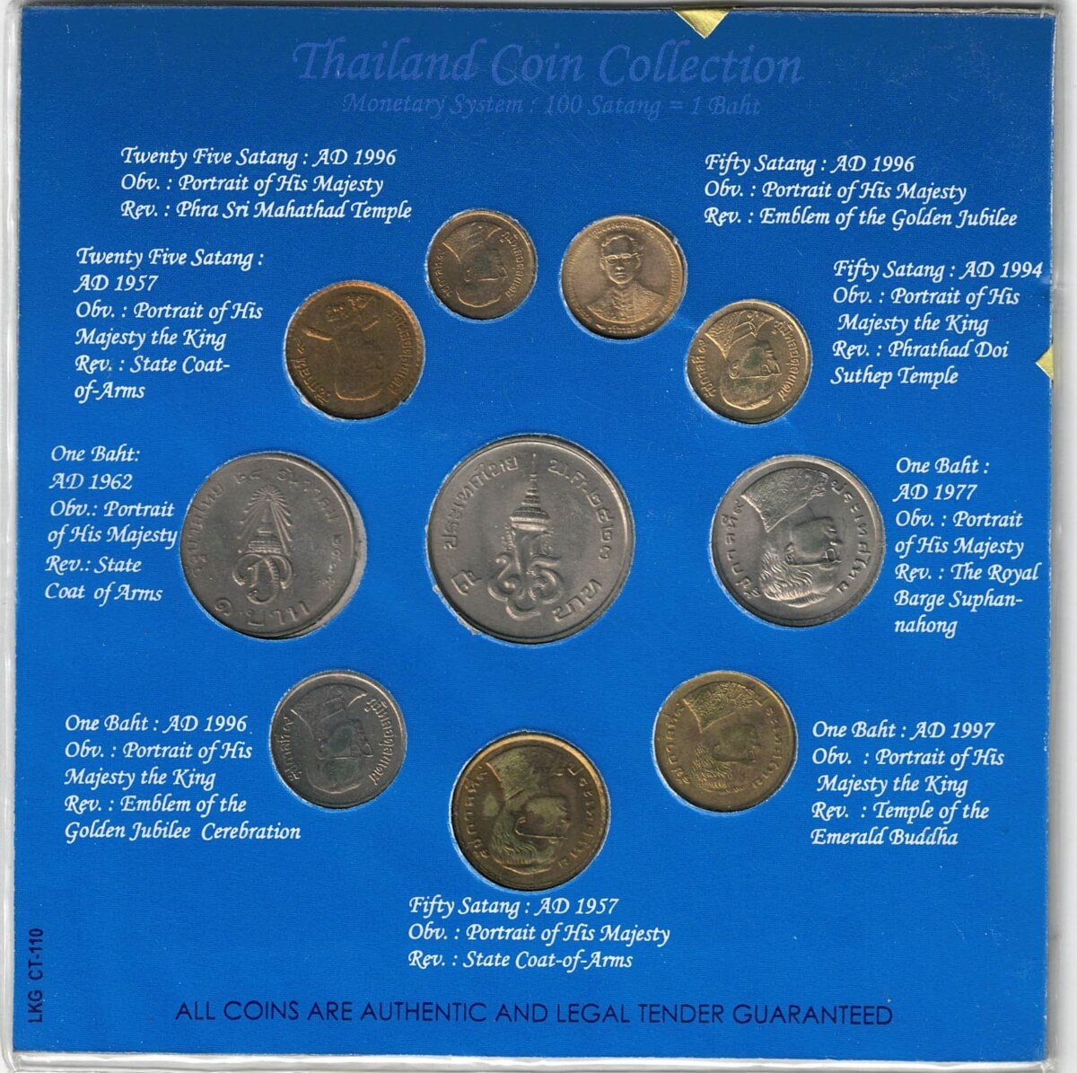Sealed Kingdom Of Thailand Ten Coin Set 1957 To 1997 - Image 2