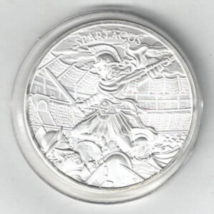 Silver One Ounce Round Legendary Warriors-Spartacus.l All of our silver coins/rounds have been pre-owned and are in stock for dispatch.