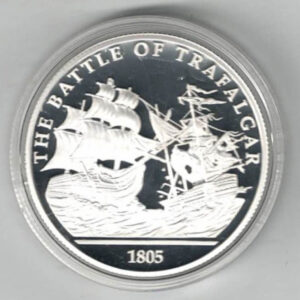 The Battle Of Trafalgar Silver One Ounce Round. All of our silver coins/rounds have been pre-owned and are in stock for dispatch.