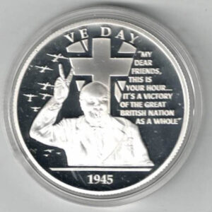 VE Day Silver One Ounce Round. All of our silver coins/rounds have been pre-owned and are in stock for dispatch. All coins are in stock.