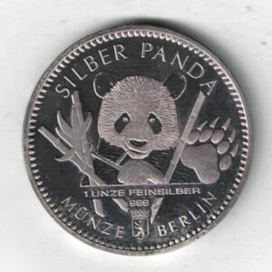 2017 Germany Berlin Silver One Ounce Panda Round. The round contains one ounce of .999 fine silver. All rounds/coins are in stock.