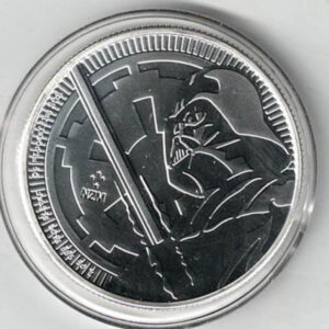 2018 Silver Niue One Ounce Darth Vader Coin. Darth Vader is on the reverse. This coin contains one ounce of 999 fine silver.