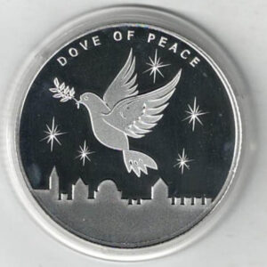 2019 The Holy Land Mint Dove Of Peace Silver One Ounce Round. The round contains one ounce of .999 fine silver. All rounds/coins are in stock.