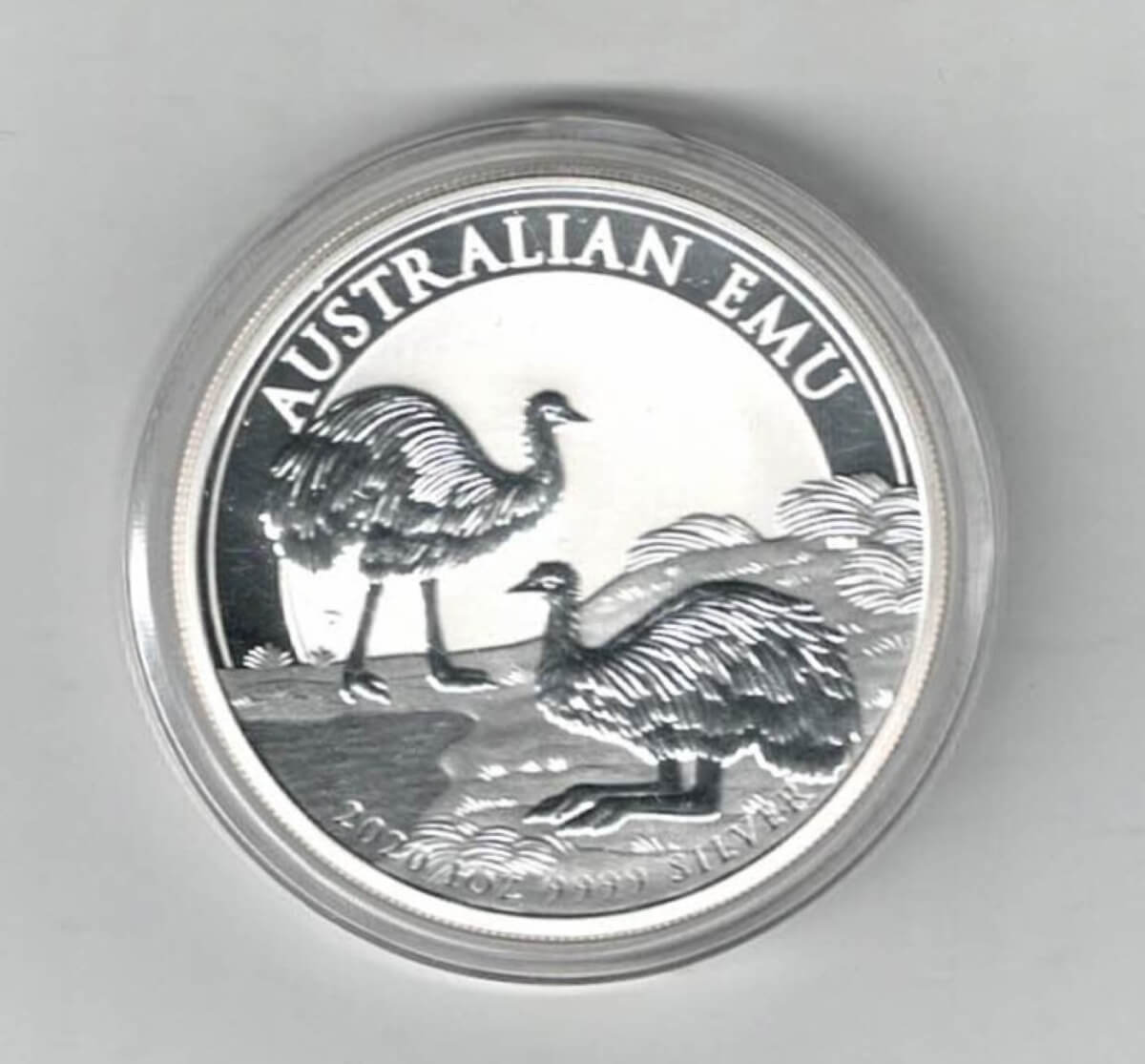 2020 Silver Australia One Ounce Emu Coin. Elizabeth II is on the obverse, two emus are on the reverse. All coins are in stock for dispatch.