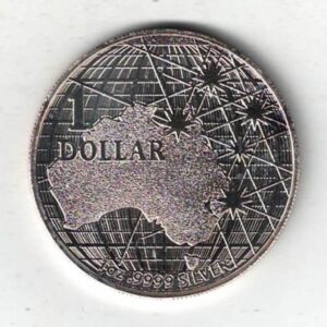 2021 Silver Australia One Ounce Beneath The Southern Skies. Elizabeth II is on the obverse, A mine on the reverse. All coins are in stock.
