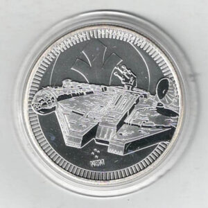2021 Silver Niue One Ounce Millennium Falcon Coin. Millennium falcon is on the reverse. This coin contains one ounce of 999 fine silver.