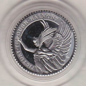 2021 Saint Helena Platinum Tenth Ounce coin. The coin features Queen Elizabeth II on the obverse and the Winged Angel of Victory on the reverse.