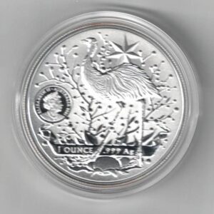 2021 Coat of Arms Australia Silver One Ounce Coin. Emu set amongst Australian flora is on the obverse. All coins are in stock and ready for dispatch.