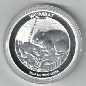 2024 Silver Australia One Ounce Wombats. Charles III is on the obverse, a Wombat is on the reverse. All coins are in stock.