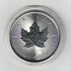 2025 Silver Canada One Ounce Maple. Charles III is on the obverse, The Maple is on the reverse. The coin contains one ounce of 9999 fine silver.