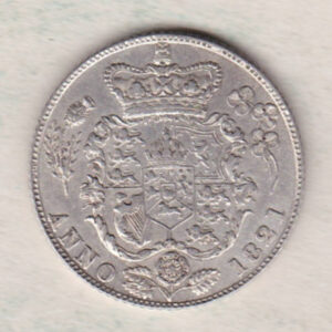 1821 silver sixpence coin featuring King George IV on the Obverse. The reverse features an ornate garnished crowned quartered shield of arms.