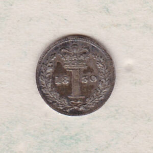 1830 Silver Maundy Penny coin featuring King George IV on the obverse. A central crowned denomination above the date on the reverse.