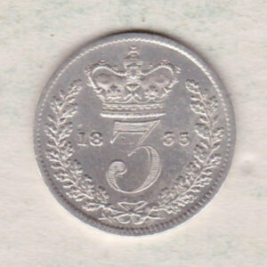1835 Silver Threepence coin featuring the portrait of King William IV on the Obverse. The Reverse features a crowned denomination dividing the date.