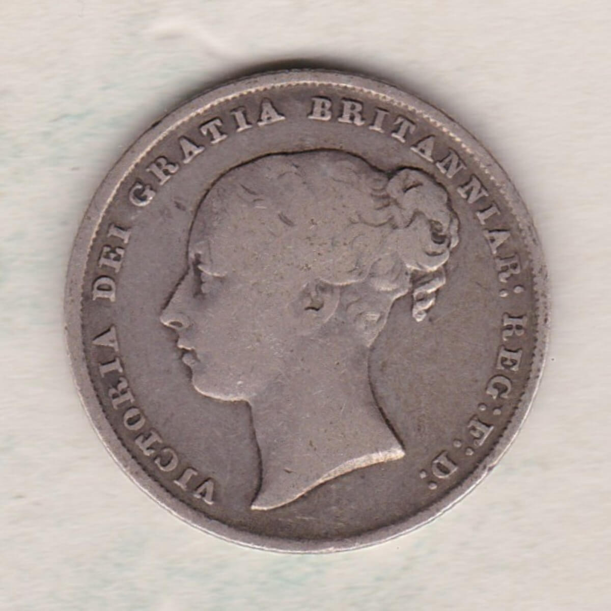 1844 Silver Shilling Coin - Victoria Young Head - Image 2