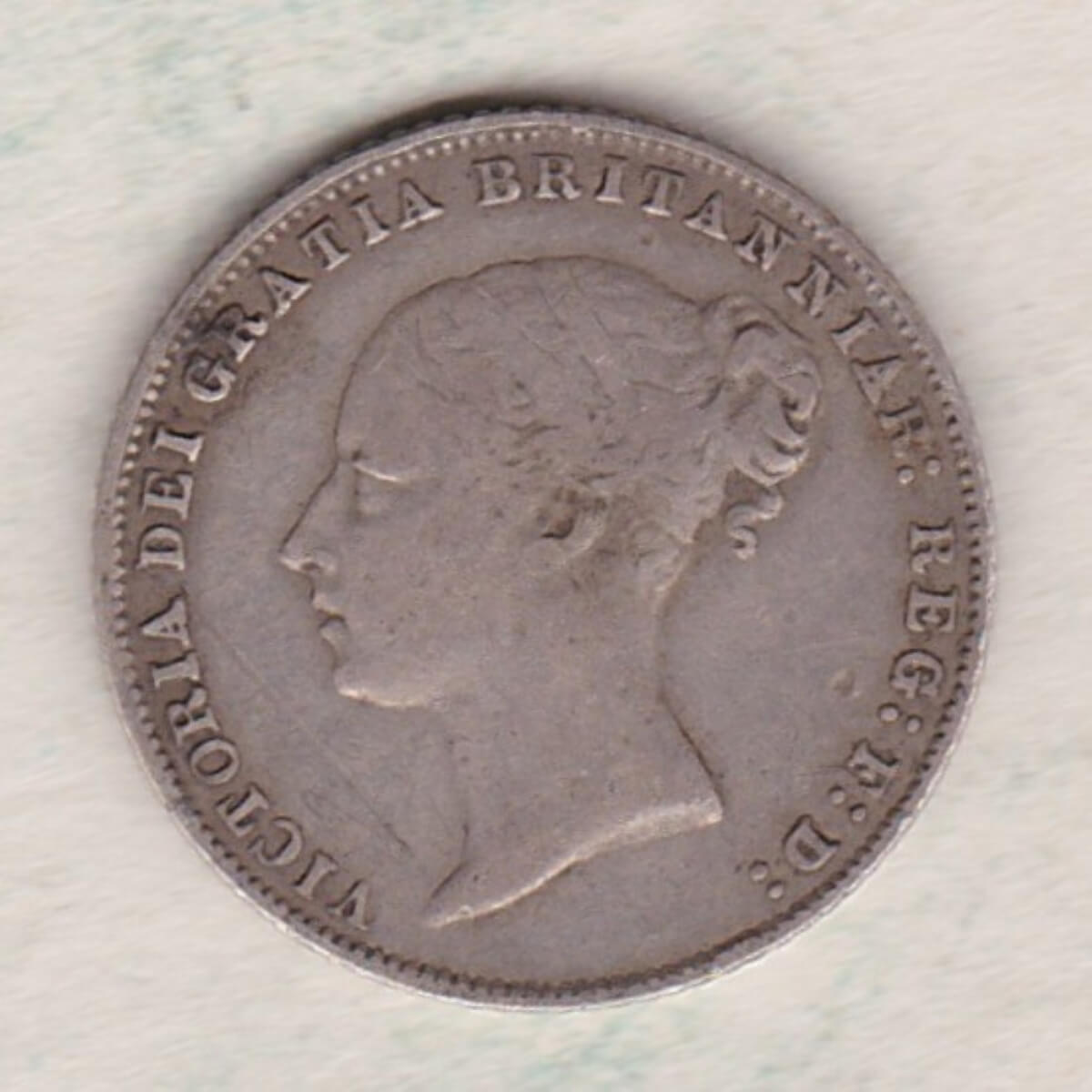 1864 Silver Sixpence Coin - Victoria Young Head - Image 2