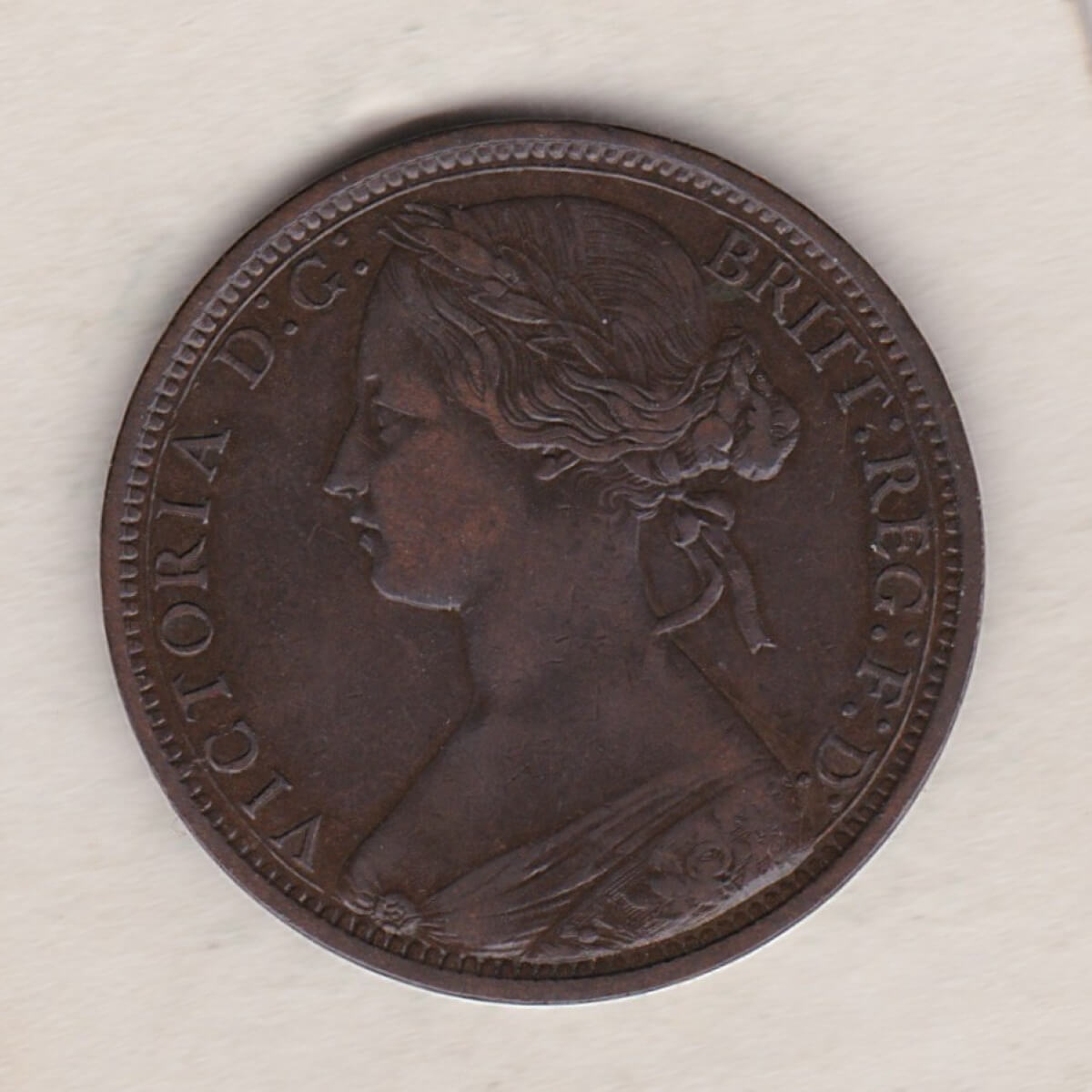 1872 Bronze Penny - Victoria Young Head - Image 2