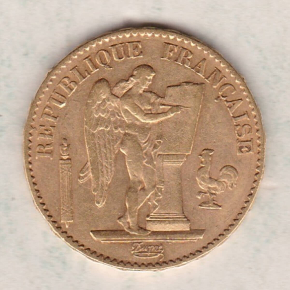 1877 A France Gold Twenty Francs Coin - Image 2