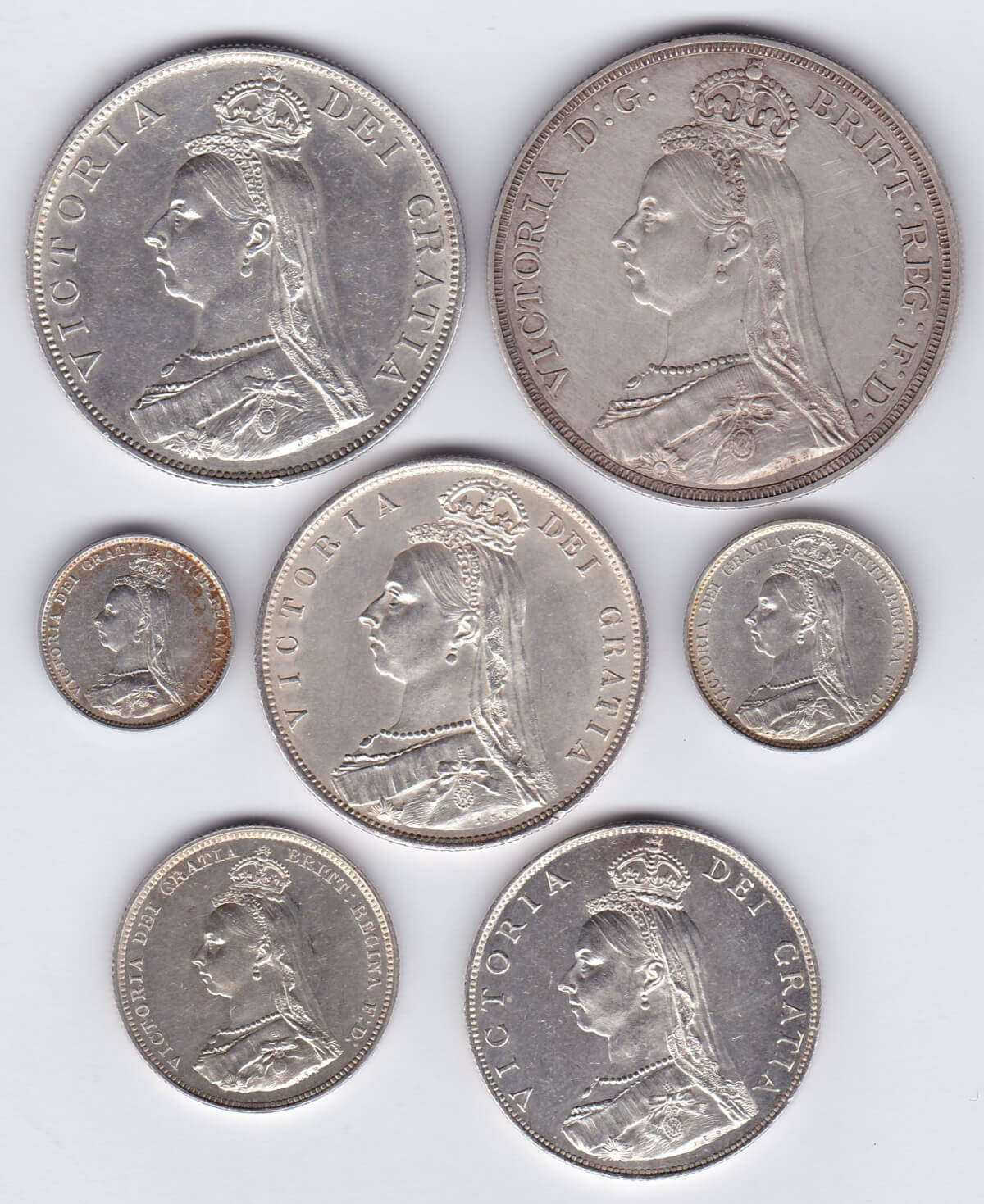 1887 Seven Coin Silver Set - Image 2