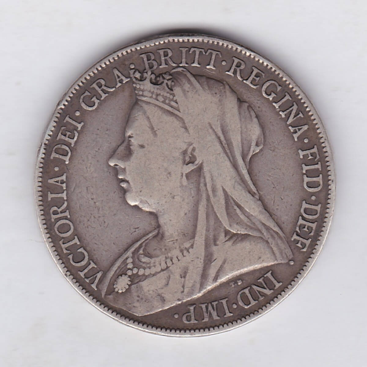 1898 LXII Silver Crown - Victoria Old Head - Image 2