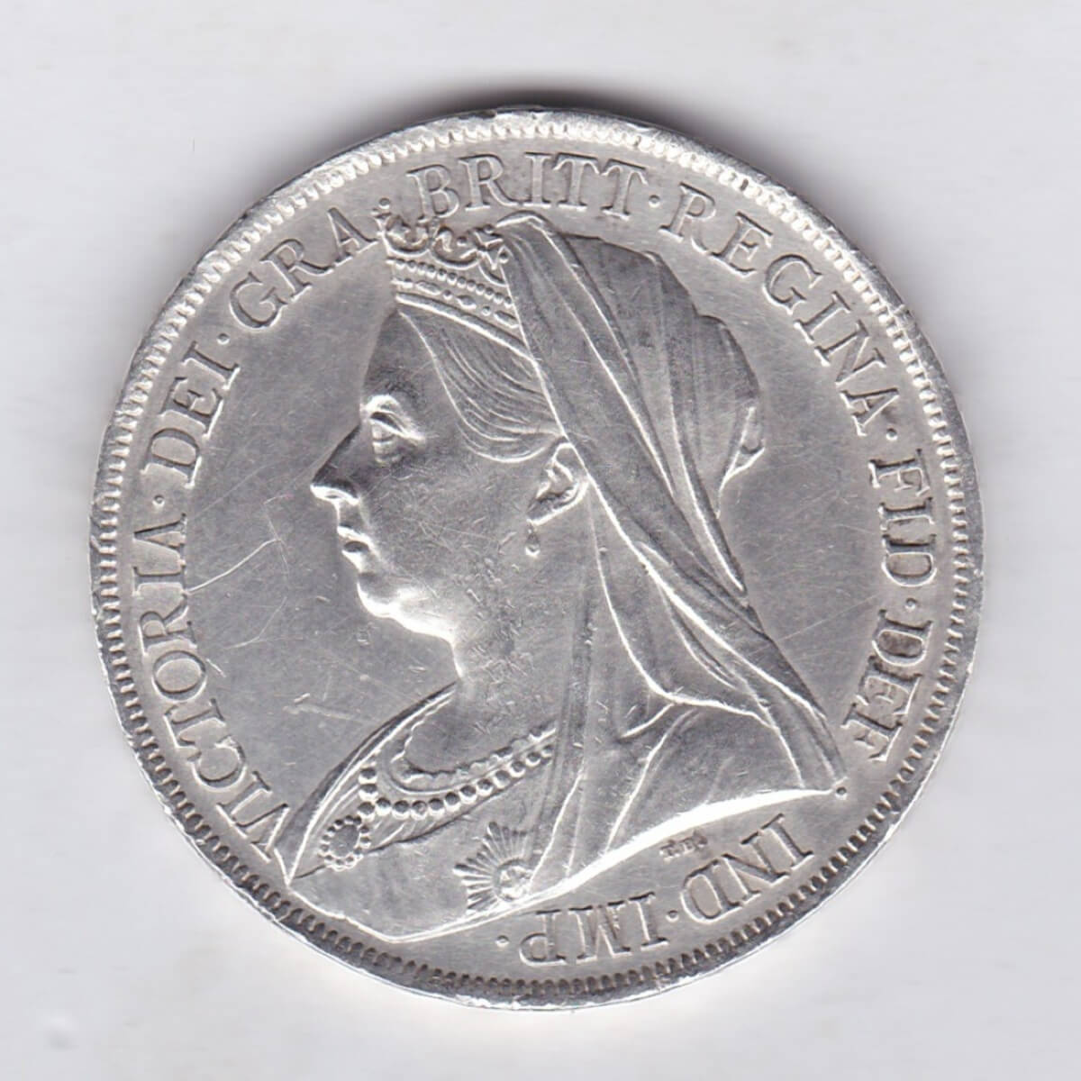 1899 LXIII Silver Crown - Victoria Old Head - Image 2