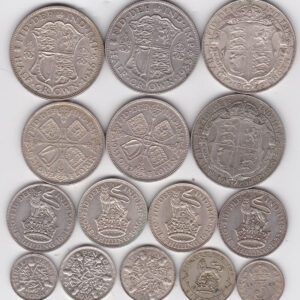 1920 To 1936 Fifteen Coin Silver Selection. The fifteen coins weight approx. 112.93 grams of 0.500 silver. The equivalent of 56.465 grams of fine silver.
