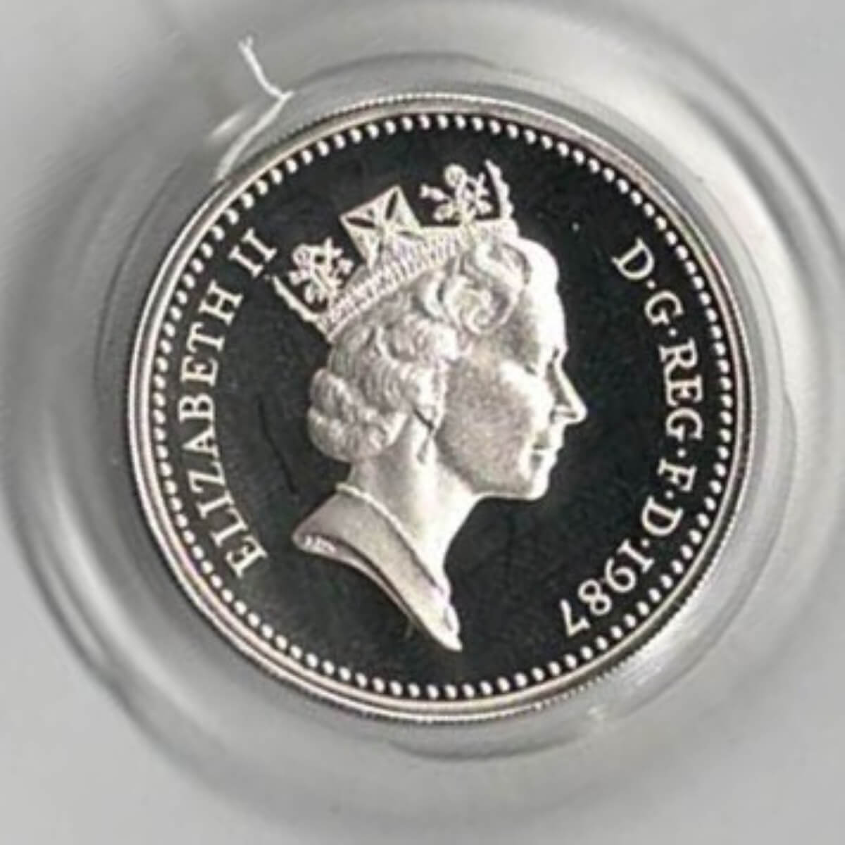 1987 One Pound Silver Proof English Oak on reverse. Elizabeth II on obverse. All coins in stock and ready to despatch. Royal Diadem series.