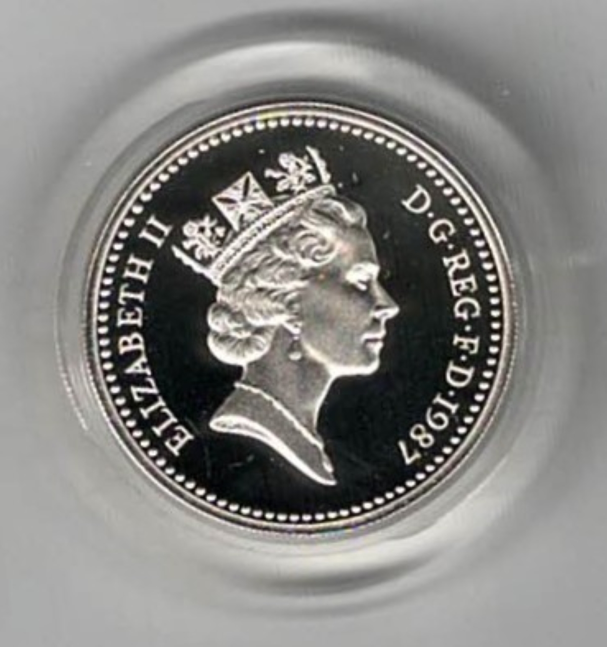 1987 One Pound Piedfort Silver Proof English Oak - Image 2