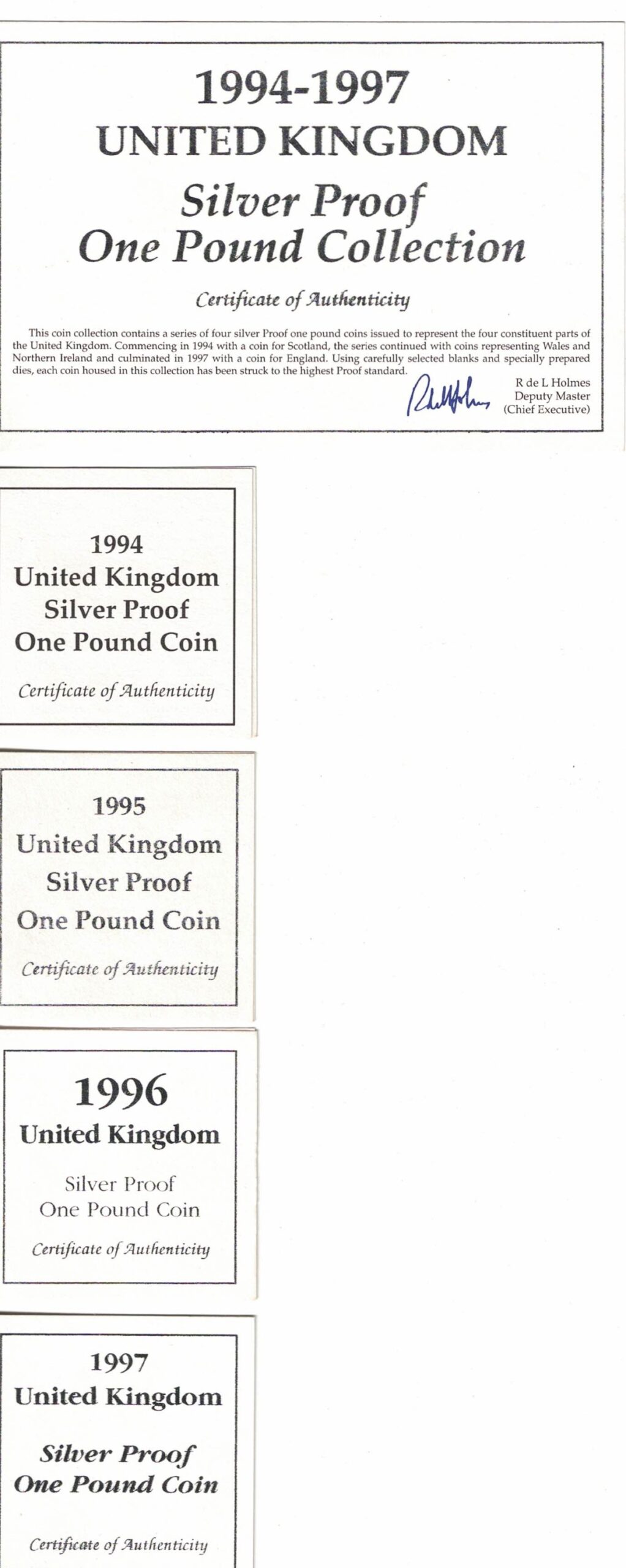 1994-1997 One Pound Silver Proof United Kingdom Collection - Image 4