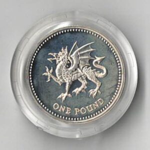 2000 One Pound Silver Proof coin, Welsh Dragon on reverse. Elizabeth II on obverse. All coins in stock and ready to despatch.