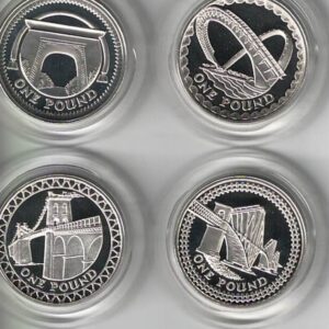 2004-2007 One Pound Silver Proof United Kingdom Collection featuring Elizabeth II on the obverse. All coins are in stock for despatch.