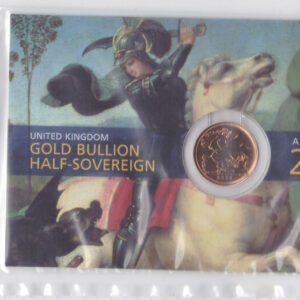 2007 Gold Half Sovereign coin featuring the fourth portrait of Queen Elizabeth II on the Obverse. St George and the dragon on the Reverse.