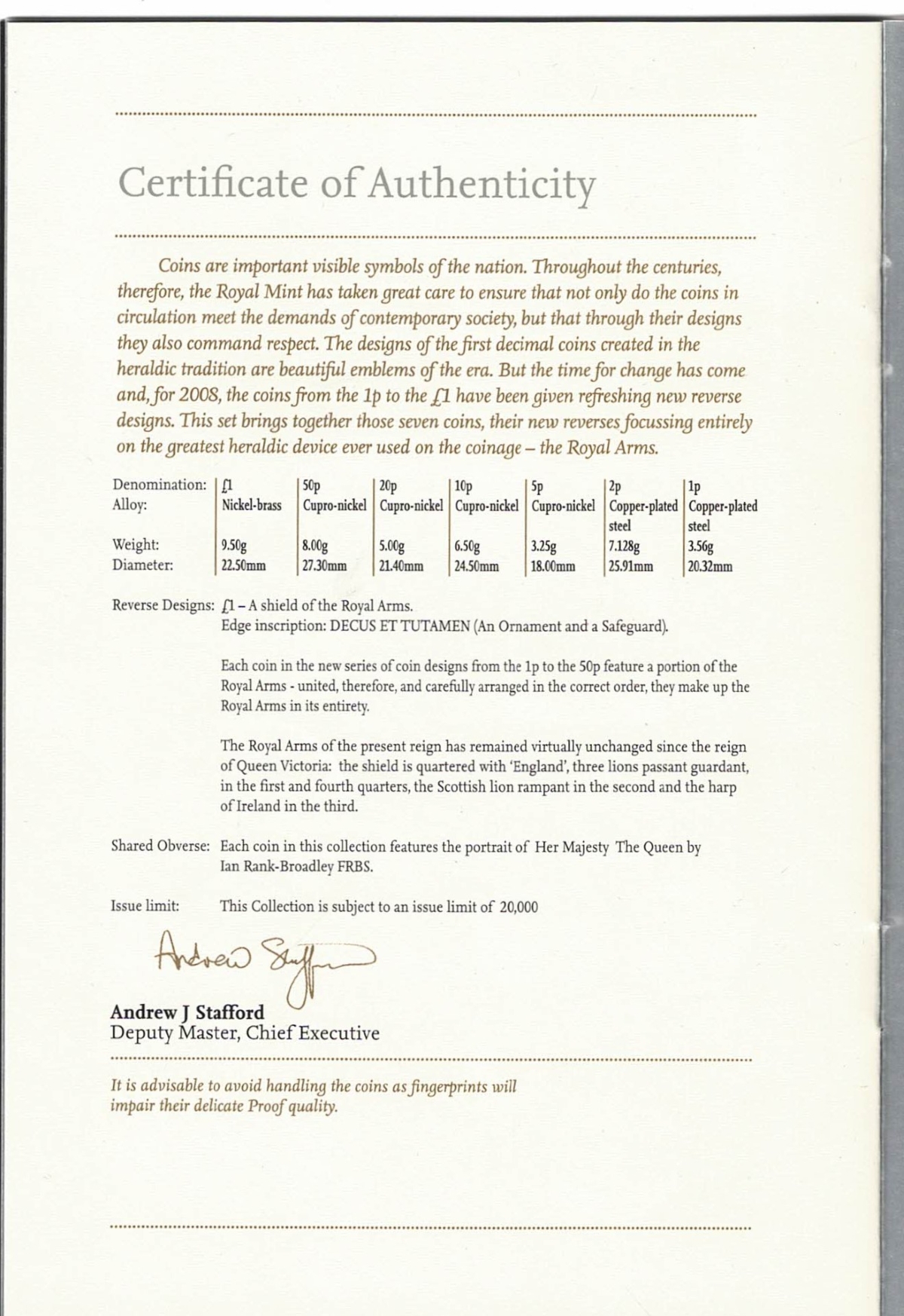 Boxed 2008 Seven Coin Proof Collection Royal Shield of Arms - Image 4