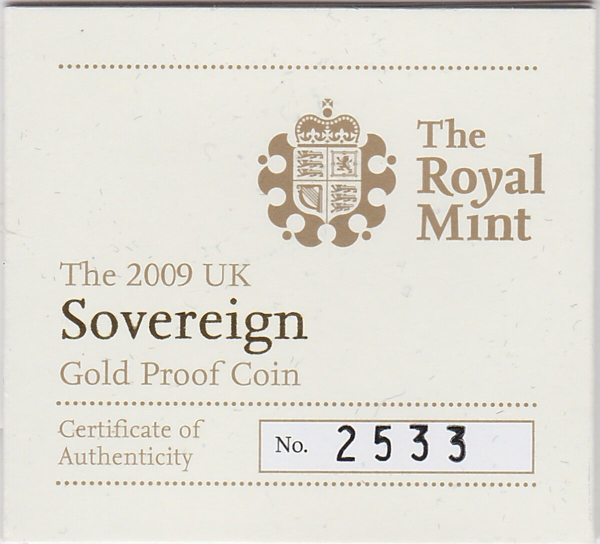 2009 Gold Proof Sovereign Coin - Image 3