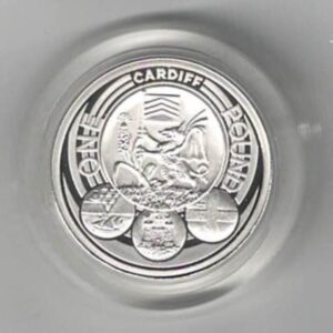 2011 One Pound Piedfort Silver Proof Cardiff. This double thickness coin includes the original box and certificate. Ready for dispatch.