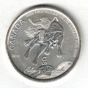 2015 Canada Silver Half Ounce Calgary Stampede Coin. This coin contains half an ounce of fine silver. All of our silver coins are in stock.