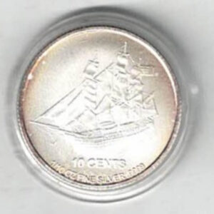 2015 Cook Islands Silver Tenth Ounce Silver Bounty Tall Ship Coin The obverse features the portrait of Queen Elizabeth II facing right.