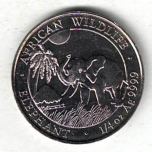 2017 Somali Republic Silver Quarter Ounce Elephant Coin. This coin contains a quarter of an ounce of .999 fine silver. All coins/rounds are in stock.