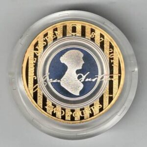 2017 Two Pounds Standard Silver Proof Jane Austen coin, was issued by the royal mint and includes the original box and certificate.
