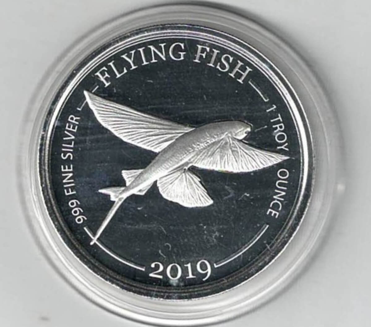 2019 Barbados Silver One Ounce Flying Fish Coin. The coin contains one ounce of 999 fine silver . All of our silver coins are in stock.