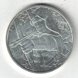 2019 Silver Austria One Ounce Robin Hood Coin. The reverse features Robin Hood. The coin contains one ounce of 9999 fine silver.